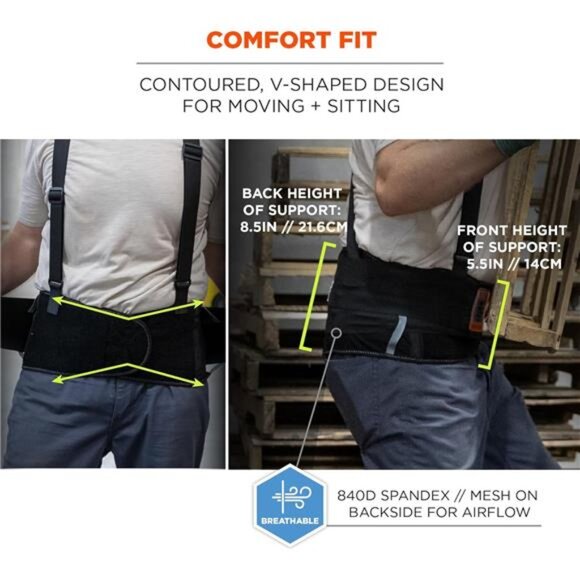 Ergodyne ProFlex 2000SF Back Support Brace, 8.5" Spandex, V-Shape Design - Picture 4 of 7